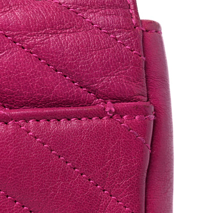 Saint Laurent Sheepskin Matelasse Chevron Medium Monogram Chain Bag Electric Pink 12 of 16