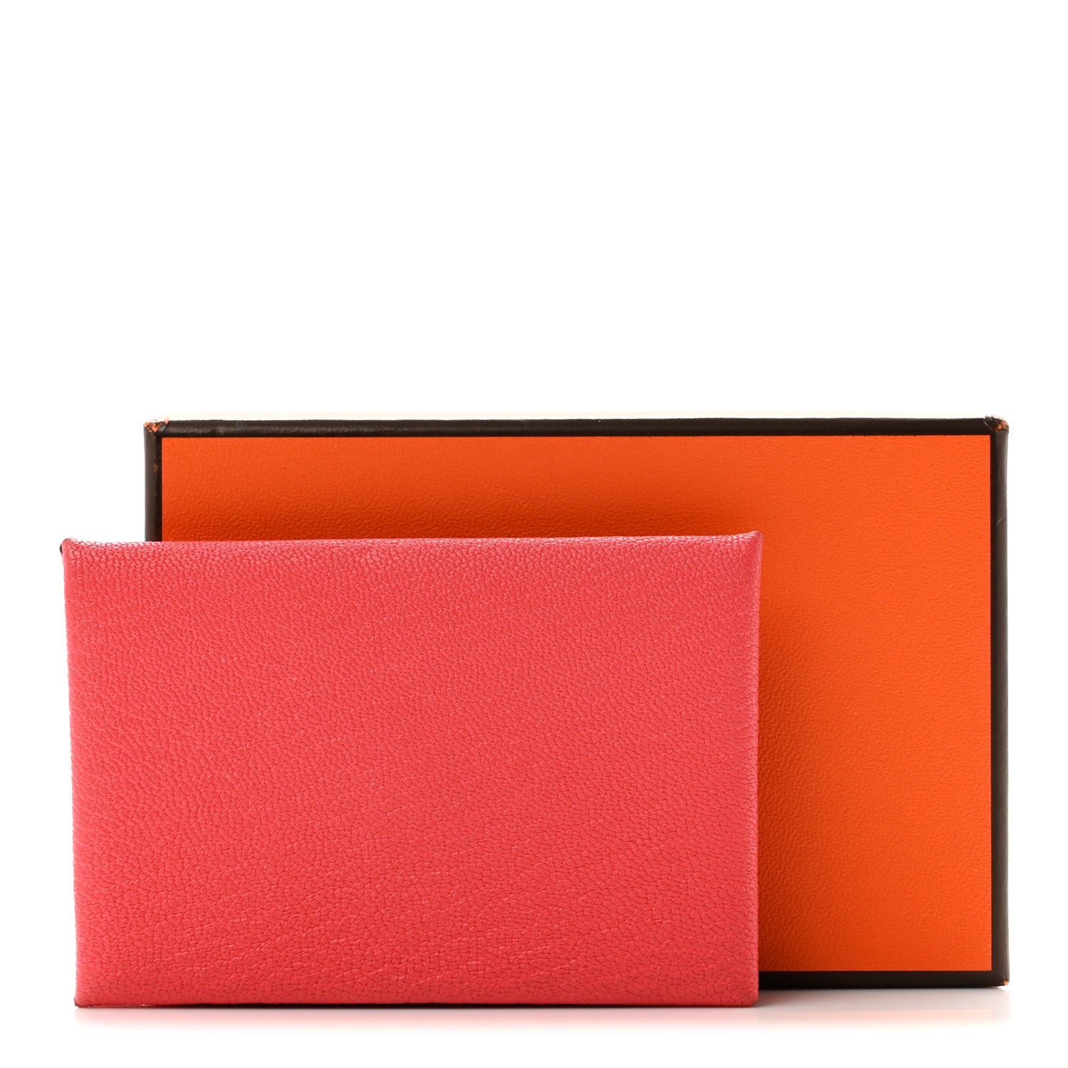 Hermes Chevre Mysore Verso Calvi Card Case Rose Texas Sienne 11 of 11