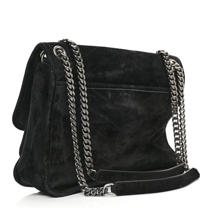 Saint Laurent Suede Monogram Medium Niki Chain Satchel Black 3 of 13