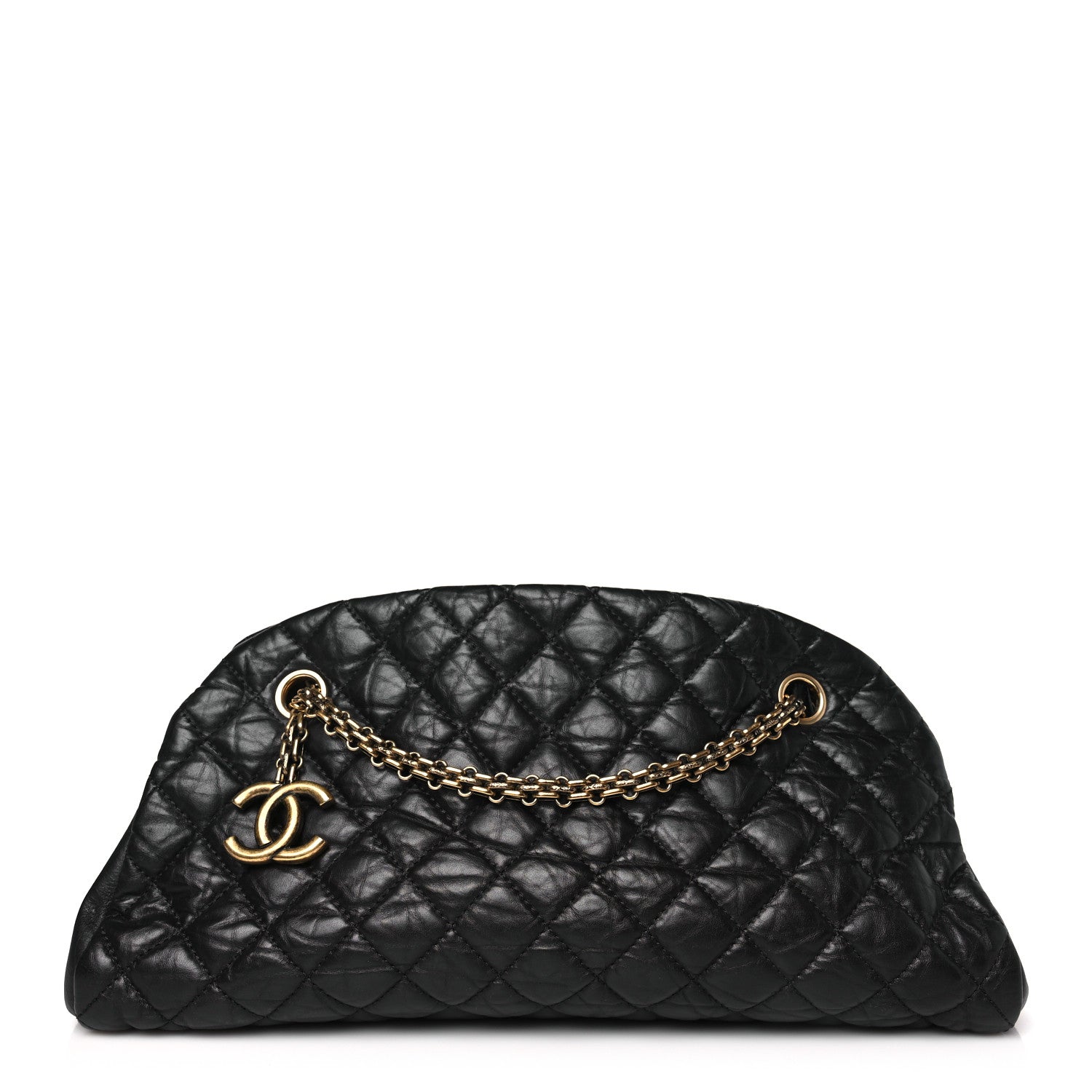 Chanel Aged Calfskin Quilted Medium Just Mademoiselle Black 1 of 10
