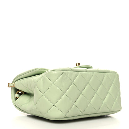 Chanel Lambskin Quilted Mini Pearl Crush Flap Light Green 4 of 12