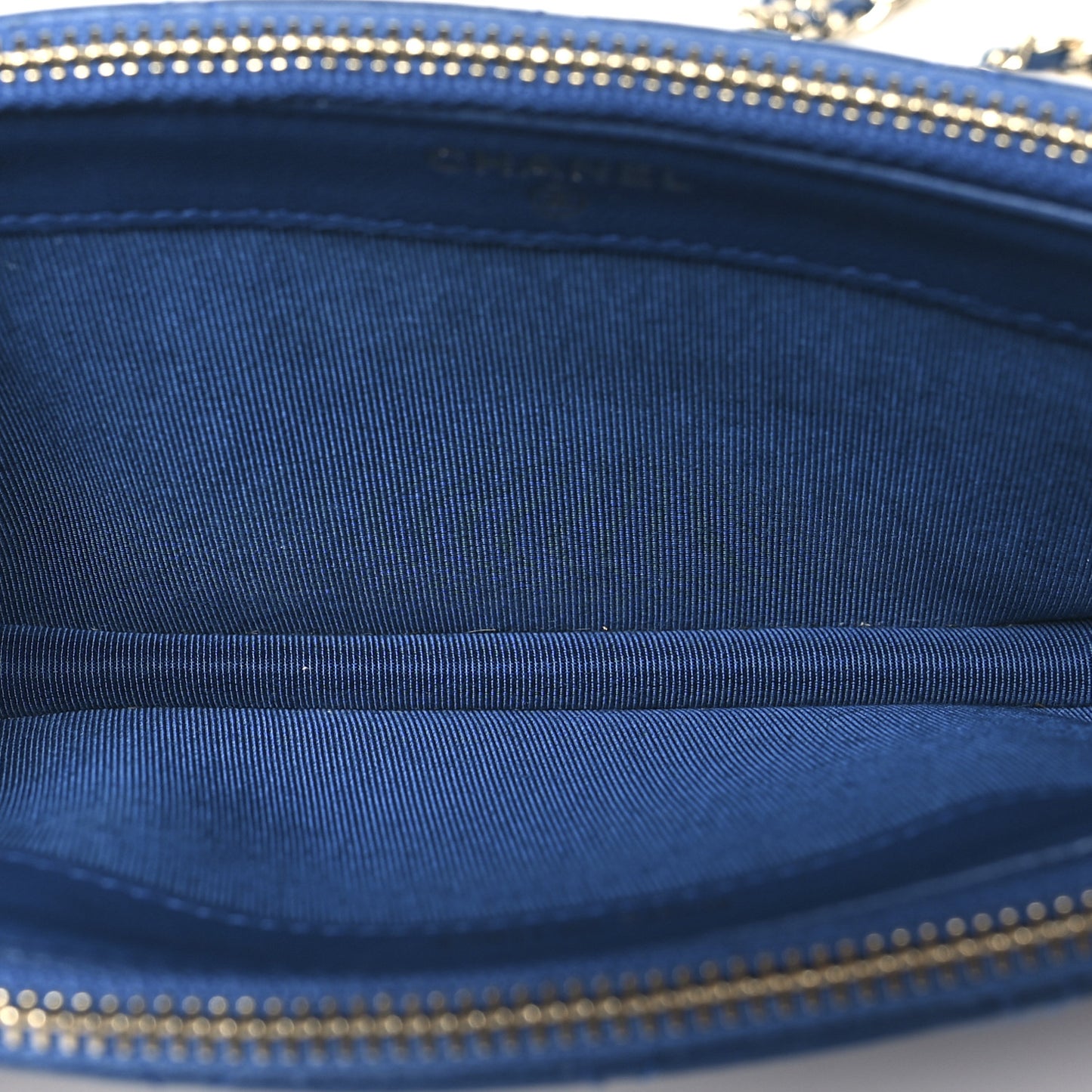 Lambskin Quilted Small Clutch With Chain Blue