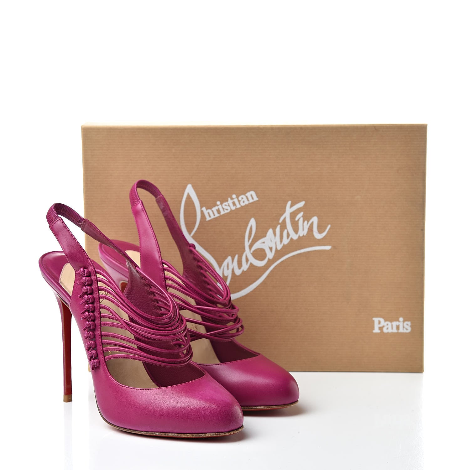 Christian Louboutin Calf VIP Mille Cordes 100 Pumps 37 Cranberry 13 of 13