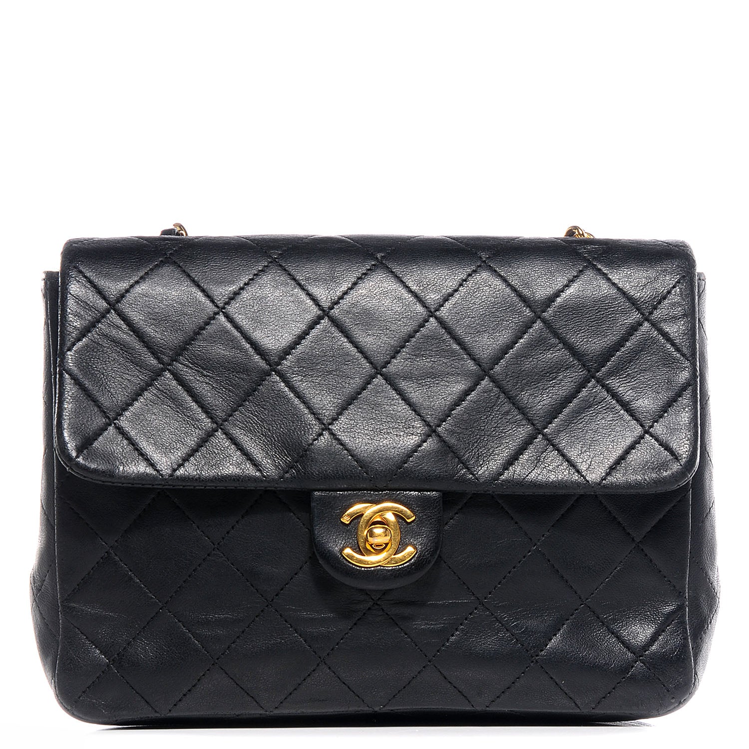 Chanel Lambskin Quilted Mini Square Flap Black 1 of 8