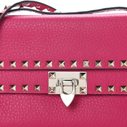 Valentino Garavani Pebbled Calfskin Rockstud Double Flap Crossbody Bag Blossom 7 of 9
