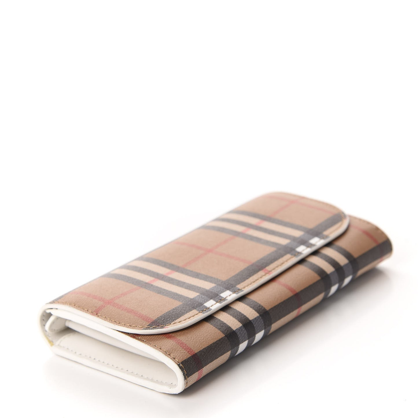 Vintage Check Continental Wallet White