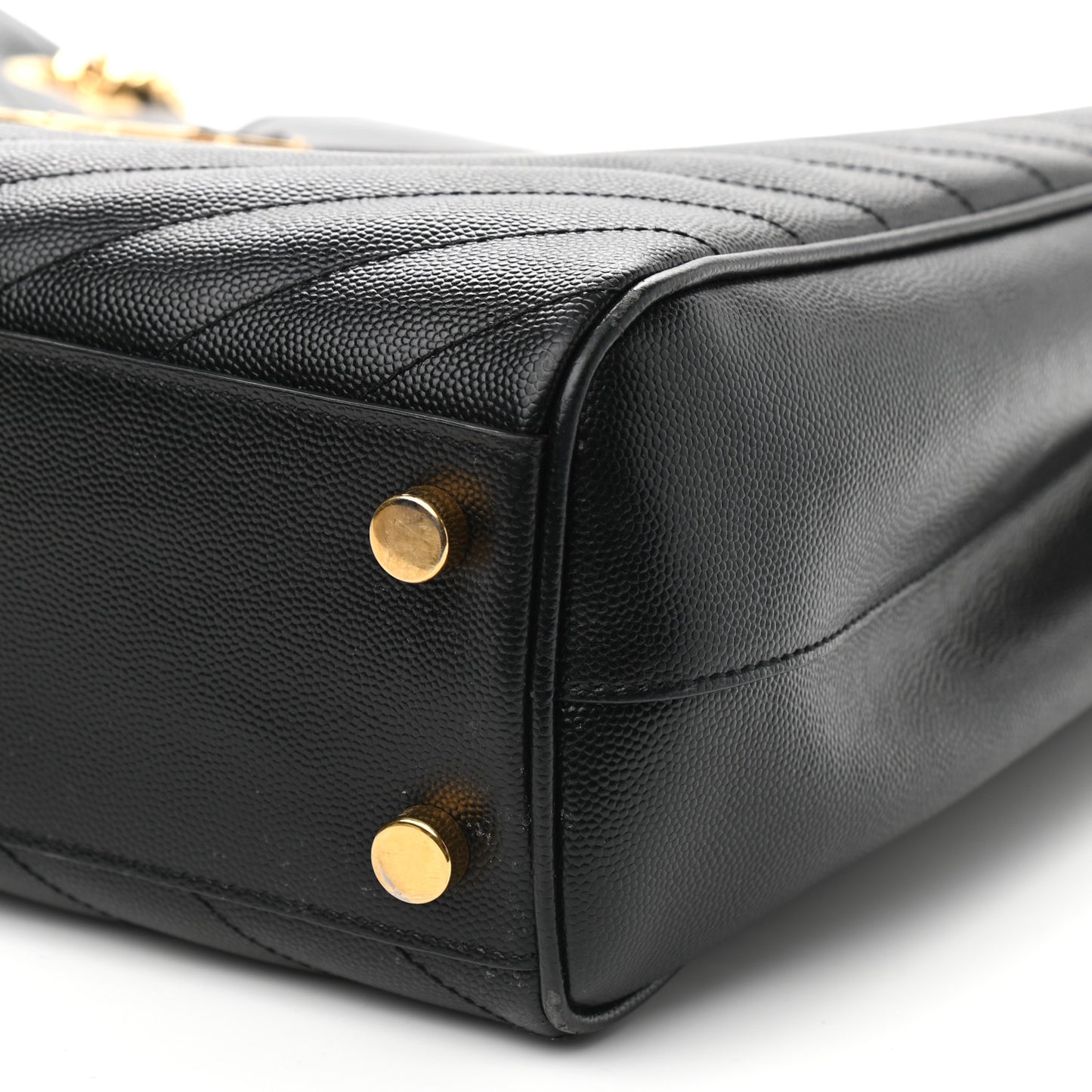 Grain De Poudre Matelasse Chevron Monogram Shopping Bag Black
