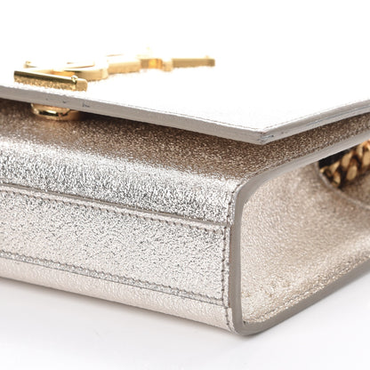 Saint Laurent Metallic Calfskin Small Classic Monogram Kate Satchel Pale Gold 9 of 9