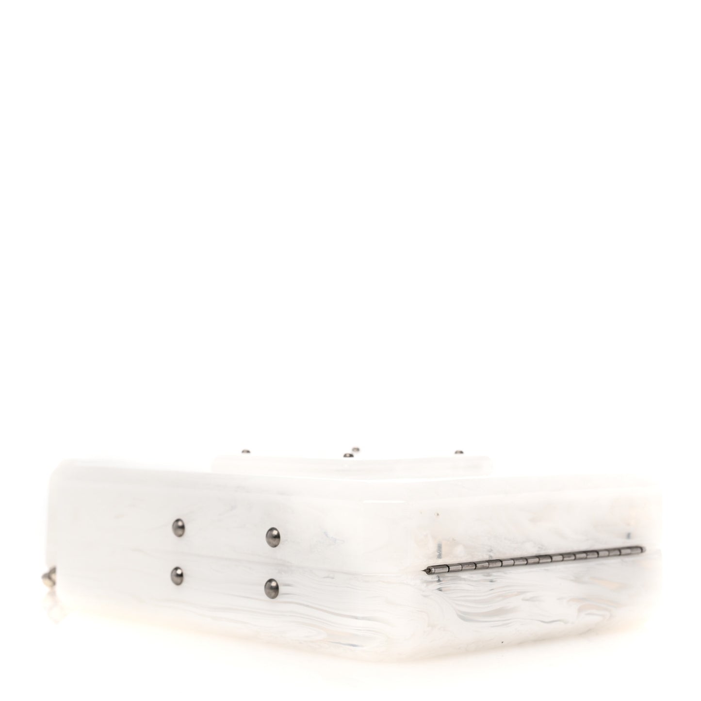Marbled Plexiglass Buonasera Perfume Bottle Clutch White