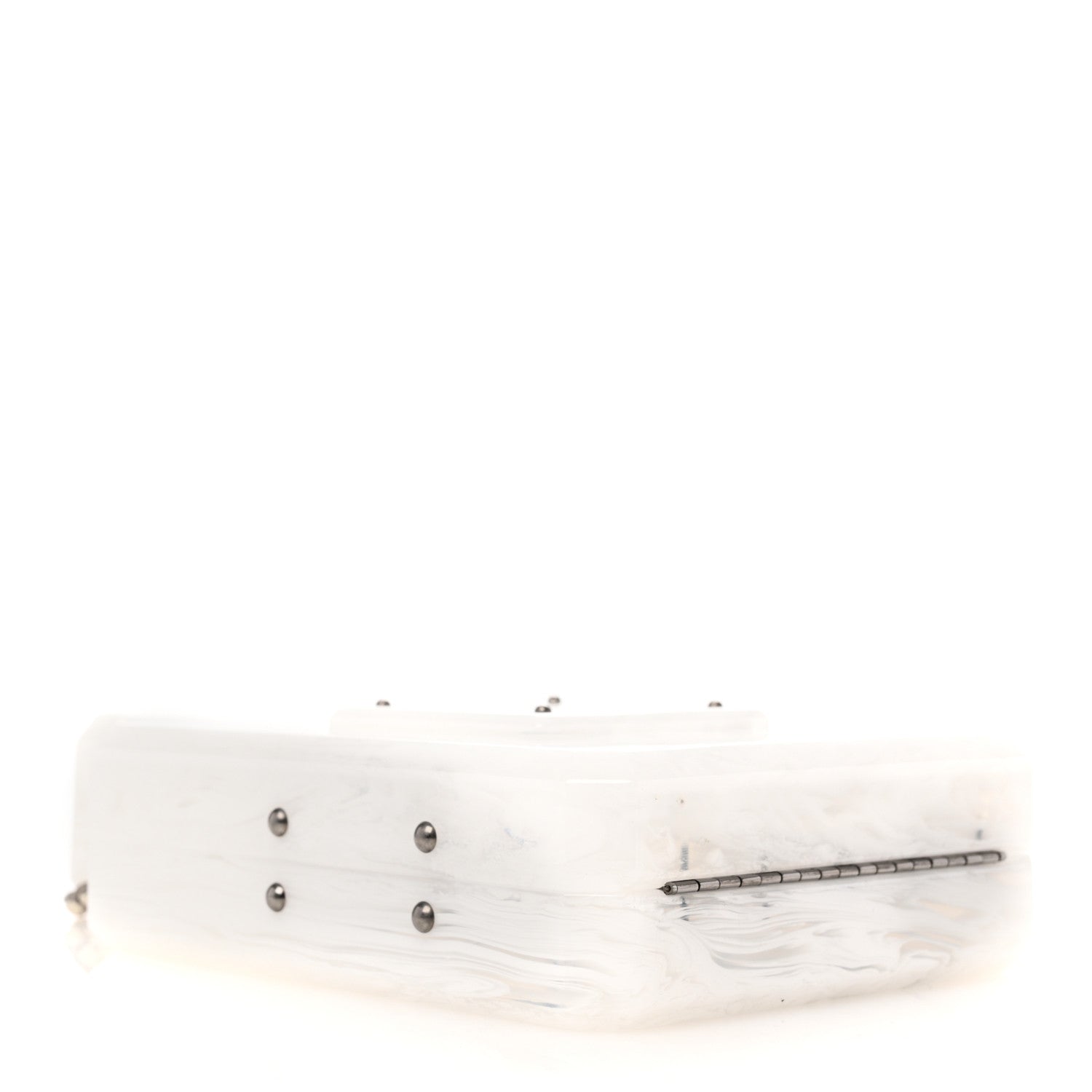 Chanel Marbled Plexiglass Buonasera Perfume Bottle Clutch White 3 of 10