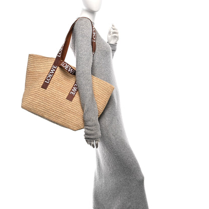 Loewe Raffia Paulas Ibiza Fold Shopper Tote Natural Tan 2 of 11