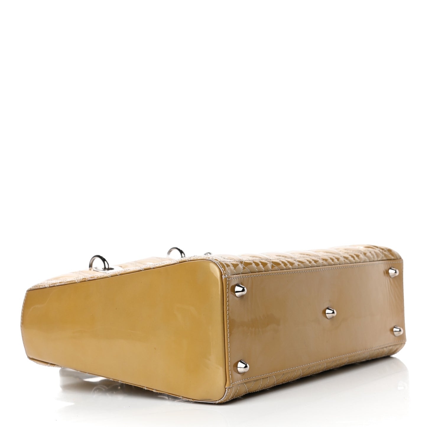 Patent Cannage Large Lady Dior Beige