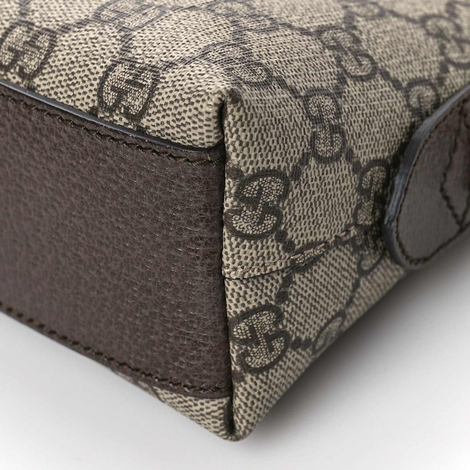 Gucci GG Supreme Monogram Textured Dollar Calfskin Web Small Ophidia Dome Shoulder Bag Beige Ebony New Acero 9 of 9