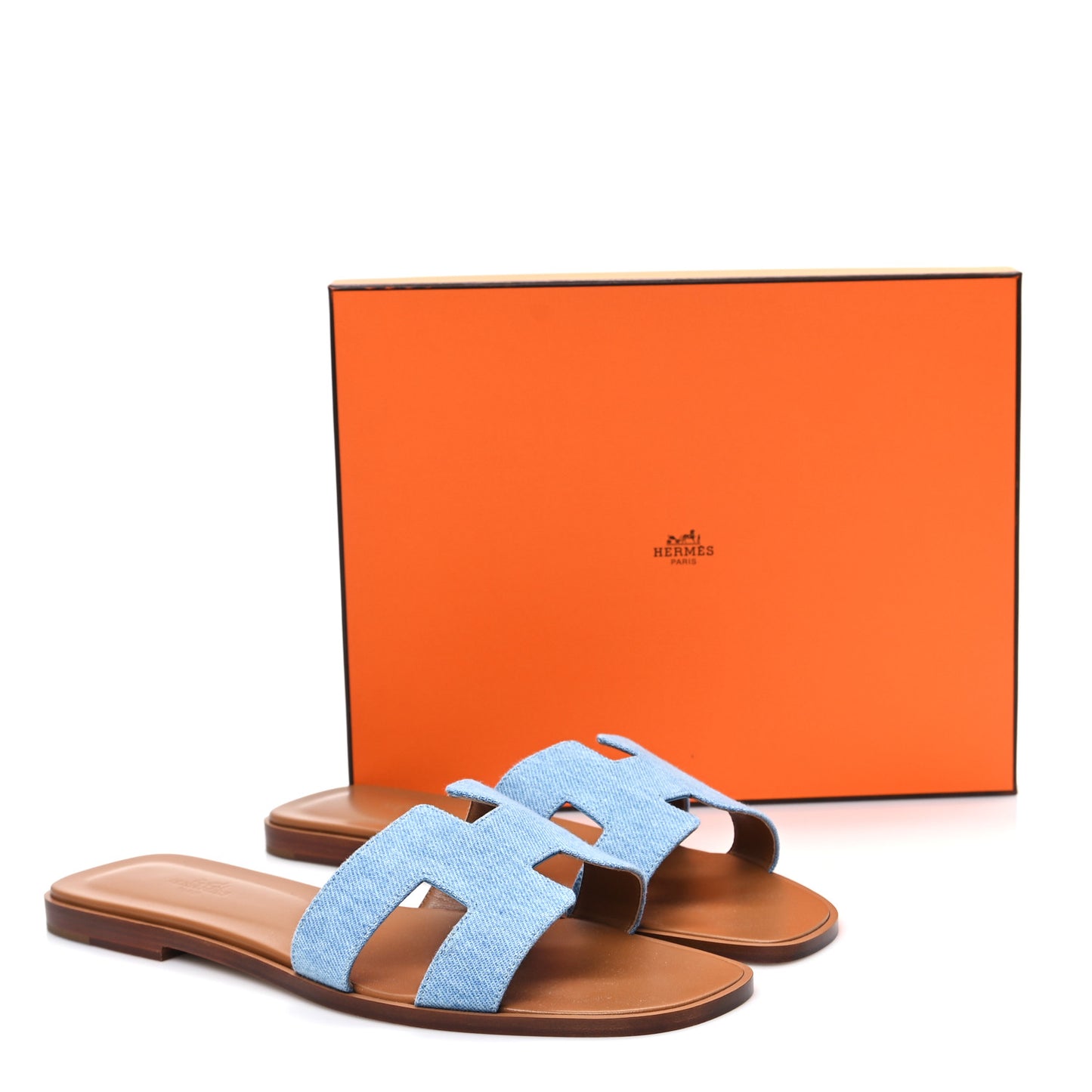 Denim Canvas Oran Sandals 41 Bleu Clair