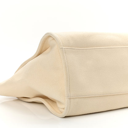 Chanel Canvas Pearl Medium Deauville Tote Ecru Beige 9 of 10