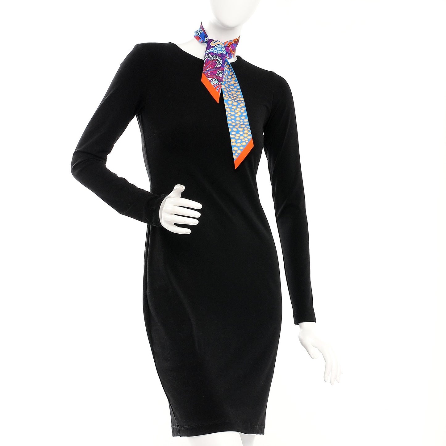 Silk Under The Waves Twilly Orange Bleu Fuchsia