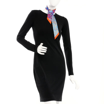 Hermes Silk Under The Waves Twilly Orange Bleu Fuchsia 2 of 5