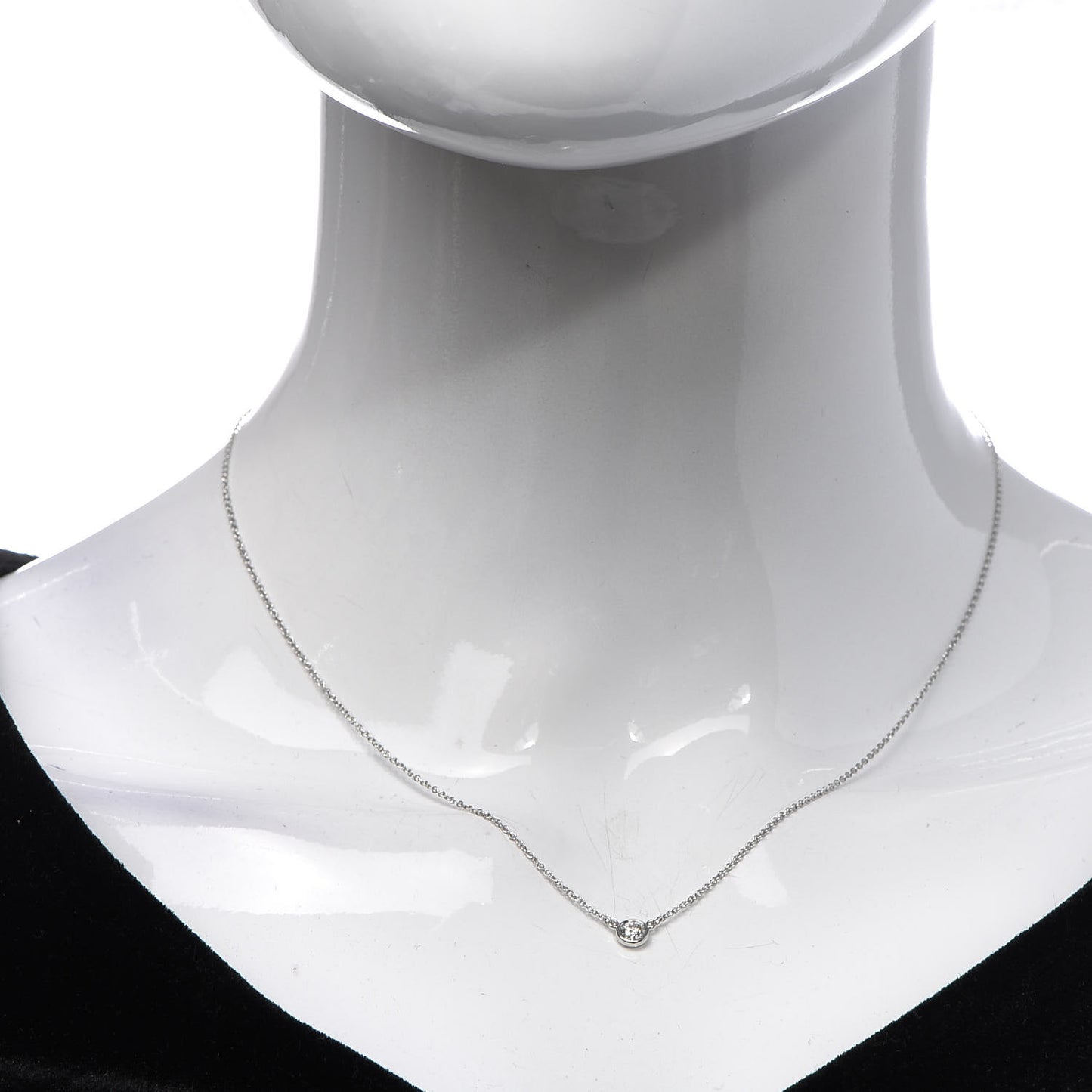 Platinum Diamond .20ct Elsa Peretti Diamonds by the Yard Pendant Necklace