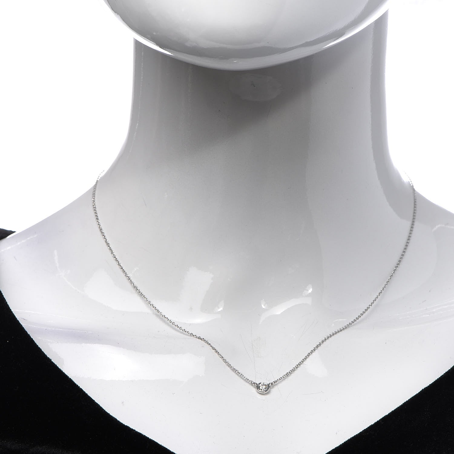 Tiffany Platinum Diamond .20ct Elsa Peretti Diamonds by the Yard Pendant Necklace 2 of 6