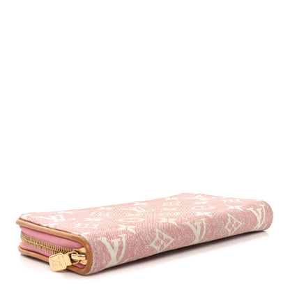 Louis Vuitton Denim Monogram Jacquard Zippy Wallet Pink 4 of 8