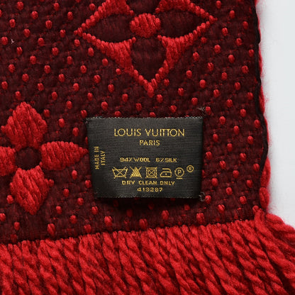 Louis Vuitton Wool Silk Logomania Scarf Rubis 3 of 4