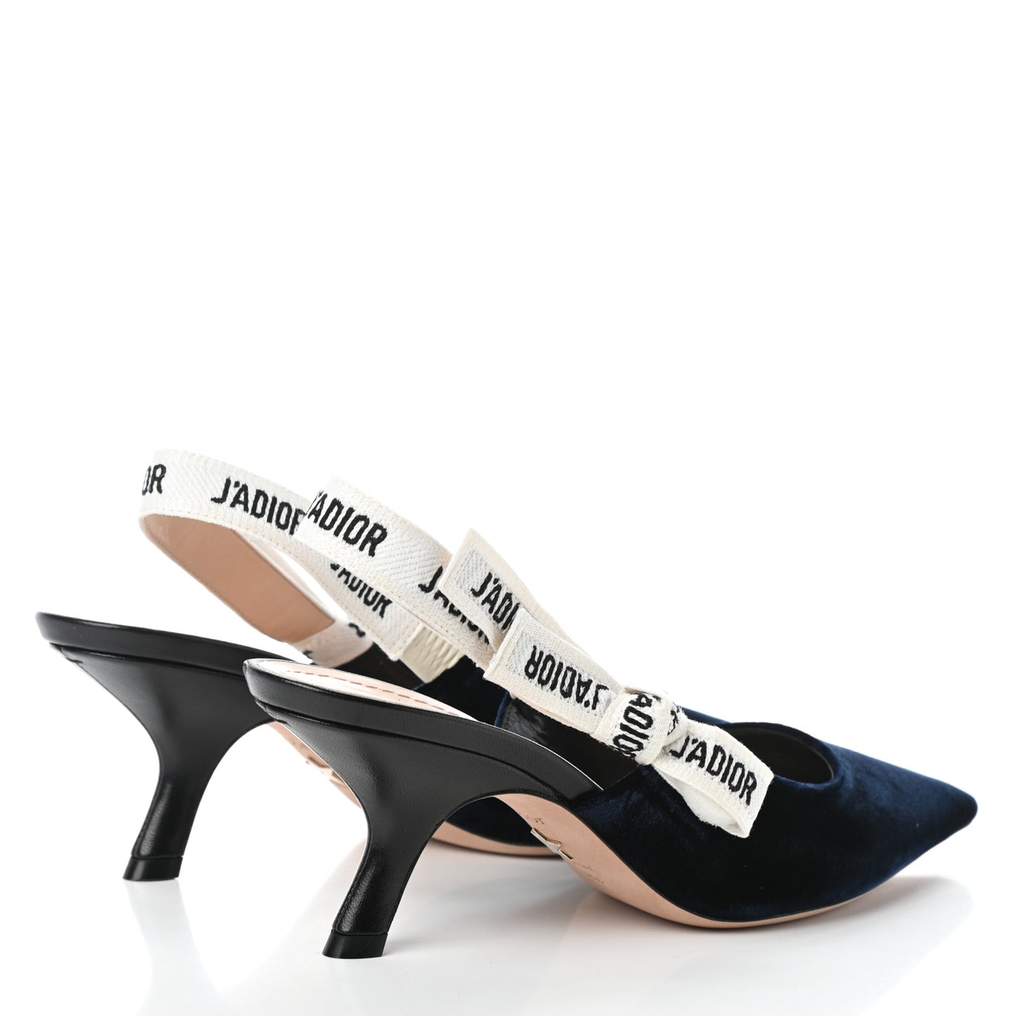 Velvet Ribbon J'Adoir Slingback 65mm Pumps 38.5 Deep Blue