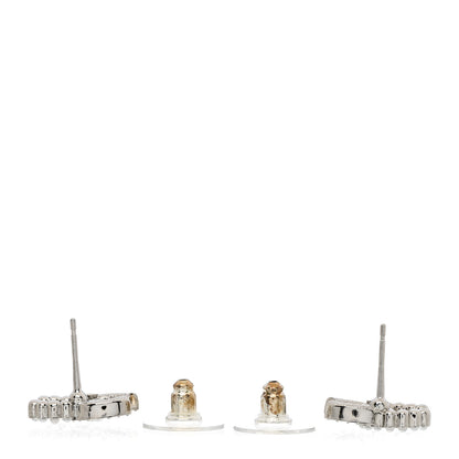 Chanel Crystal Pearl CC Earrings Silver 3 of 5