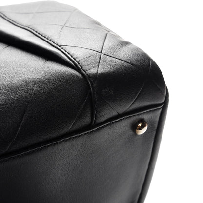 Chanel Calfskin Chevron CC All Day Long Boston Black 13 of 14