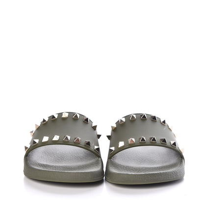 Valentino Garavani Rubber Rockstud Slide Sandals 36 Oasis 2 of 10