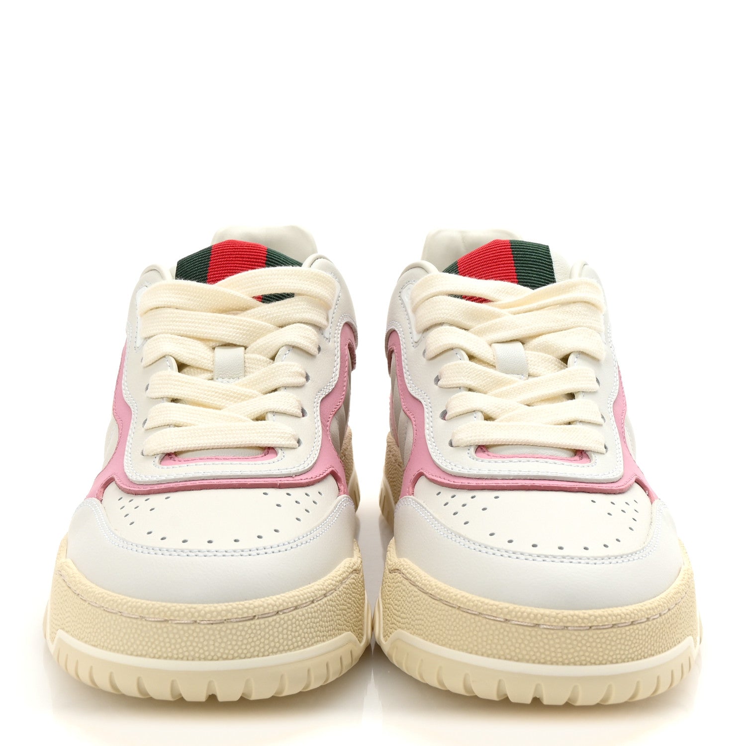 Gucci Calfskin Womens Re-Web Sneakers 36 White Pink 3 of 10