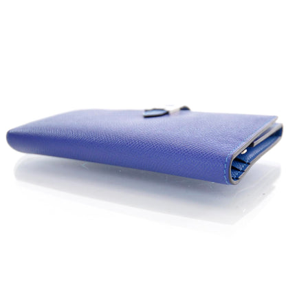 Hermes Epsom Bearn Tri-Fold Wallet Bleu Electrique Mykonos 3 of 9