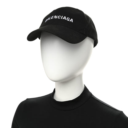 Balenciaga Cotton Drill Logo New Baseball Hat L Black 2 of 8