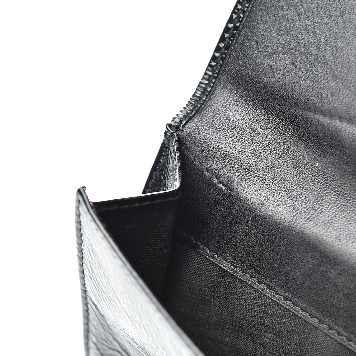 Saint Laurent Patent Y-Mail French Wallet Black 11 of 12