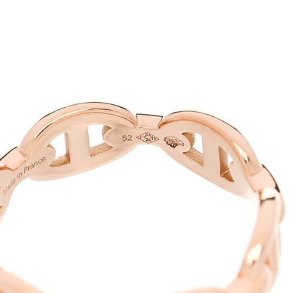 Hermes 18K Rose Gold PM Chaine D'Ancre Enchainee Ring 52 6 5 of 7