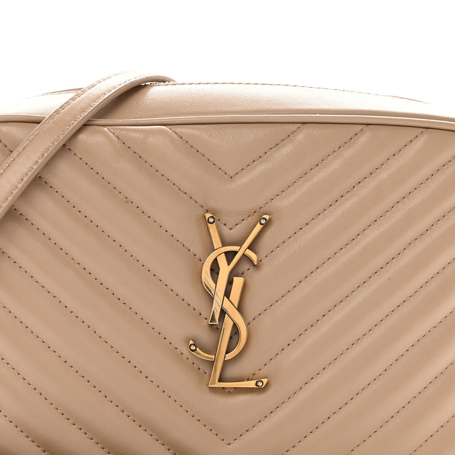 Saint Laurent Calfskin Matelasse Monogram Lou Camera Bag Nude Powder 7 of 16