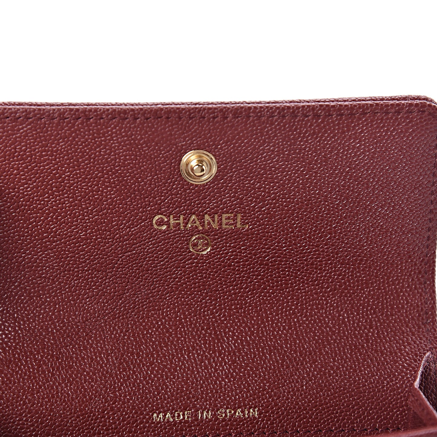 Caviar Quilted Boy Flap Card Holder Burgundy