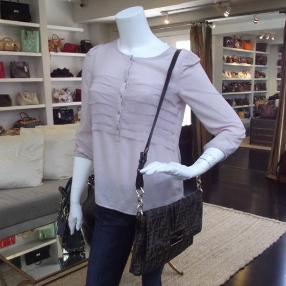 Fendi Zucca Patent Large Mia Shoulder Flap Tobacco 2 of 14