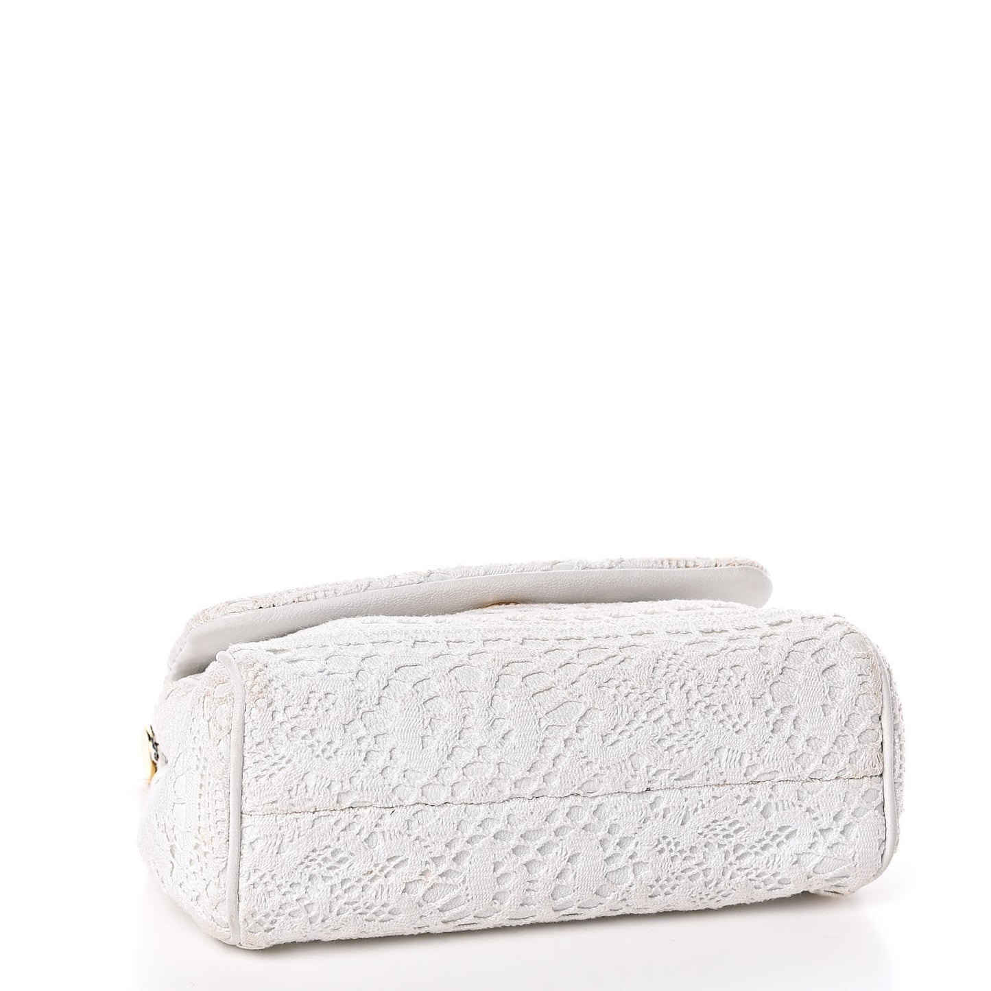 Calfskin Lace Small Miss Sicily Satchel White