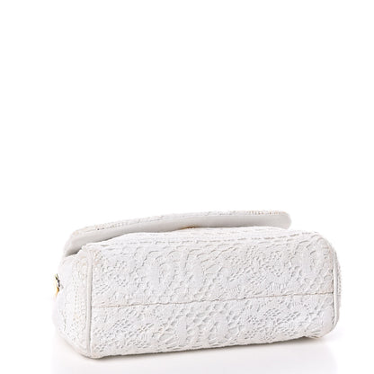 Dolce & Gabbana Calfskin Lace Small Miss Sicily Satchel White 4 of 13