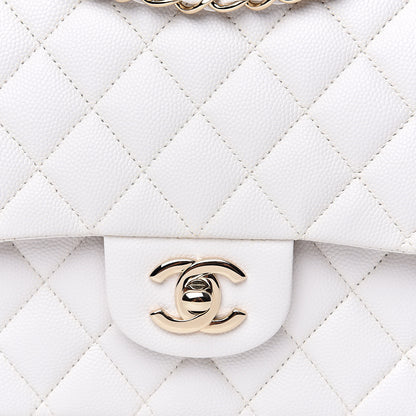Chanel Caviar Quilted Medium Double Flap White 8 of 12