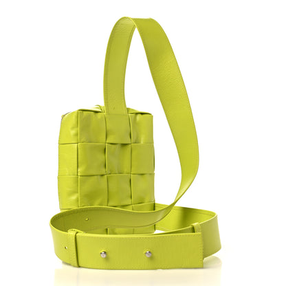 Bottega Veneta Calfskin Intreccio Cassette Bag Acid Kiwi 2 of 7