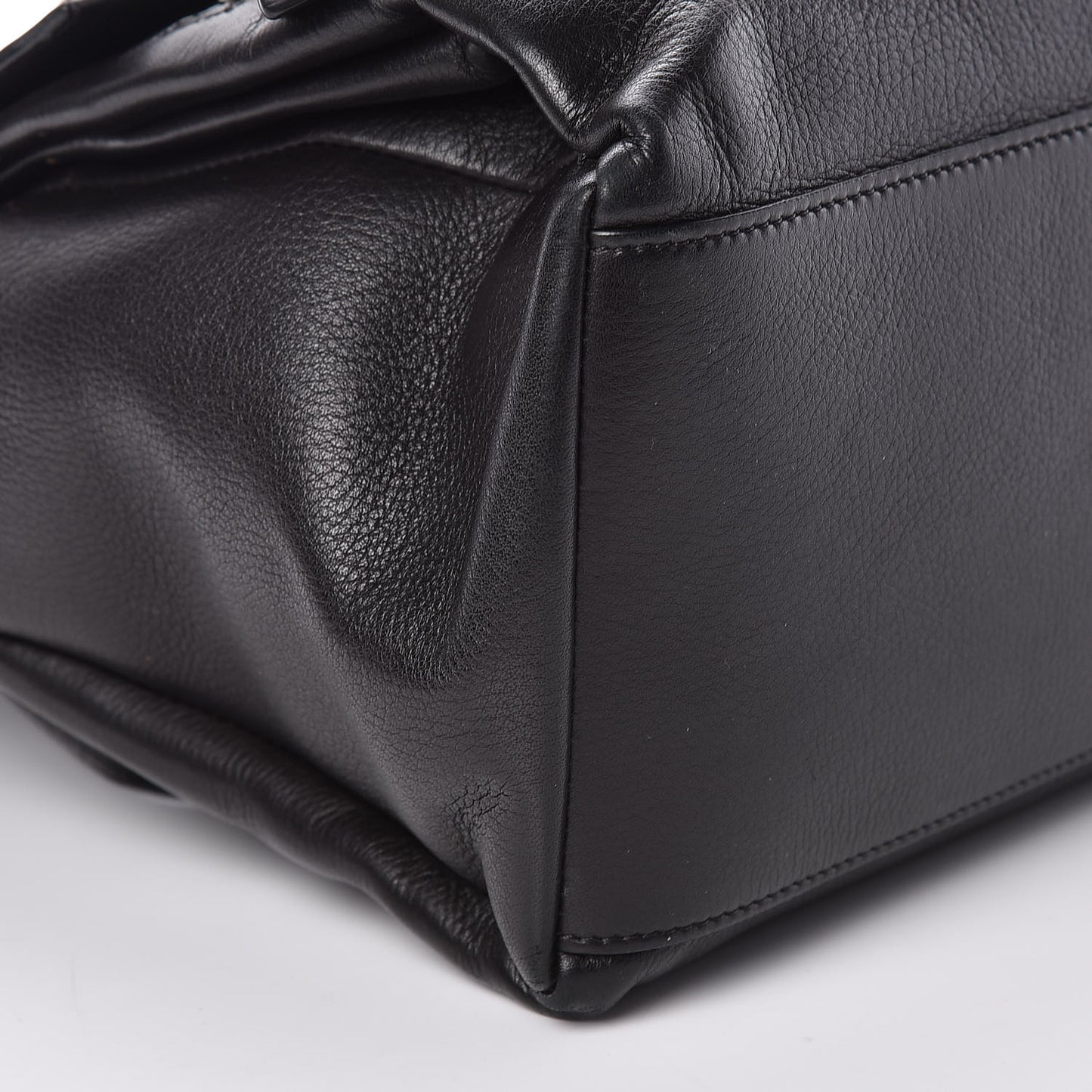 Calfskin Studded Medium Pandora Pure Flap Bag Black White