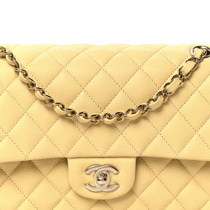Chanel Caviar Quilted Medium Double Flap Light Yellow 8 of 10
