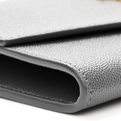 Saint Laurent Grain De Poudre Uptown Chain Wallet Storm 10 of 12