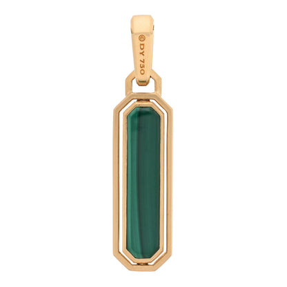 David Yurman 18K Yellow Gold Emerald Malachite Streamline Amulet Pendant 3 of 4
