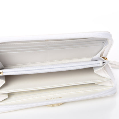 Chanel Caviar Large Zip Around Boy Wallet White 5 of 8