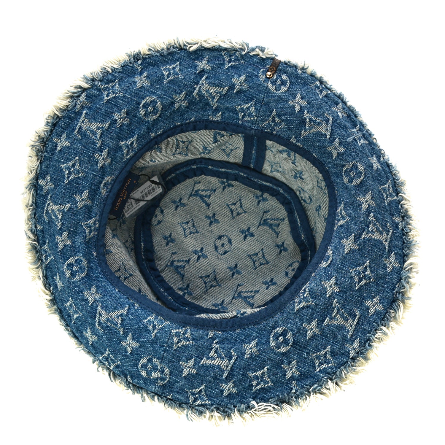Louis Vuitton Monogram Denim Fringe Bob Bucket Hat M Blue 5 of 7