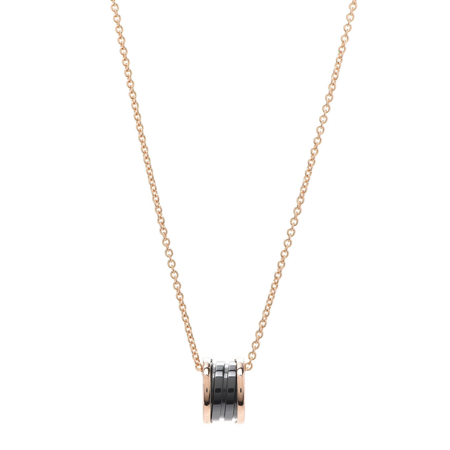 18K Rose Gold Black Ceramic B.Zero1 Pendant Necklace