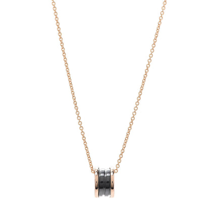 Bulgari 18K Rose Gold Black Ceramic B.Zero1 Pendant Necklace 1 of 5