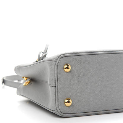 Prada Saffiano Lux Micro Galleria Double Zip Crossbody Bag Marmo 7 of 8